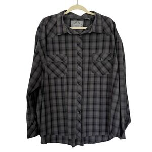 Bruno New York Western Shirt Mens 4XLB Gray Plaid‎ Excellent Pearl Snap Big Tall